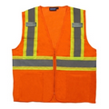 S383P Aware Wear ANSI Class 2 Hi Viz Orange Mesh Vest w/ Zipper (2X-Large)